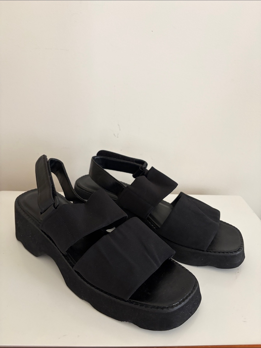 Nine West Women’s Black Platform Strappy Sandals